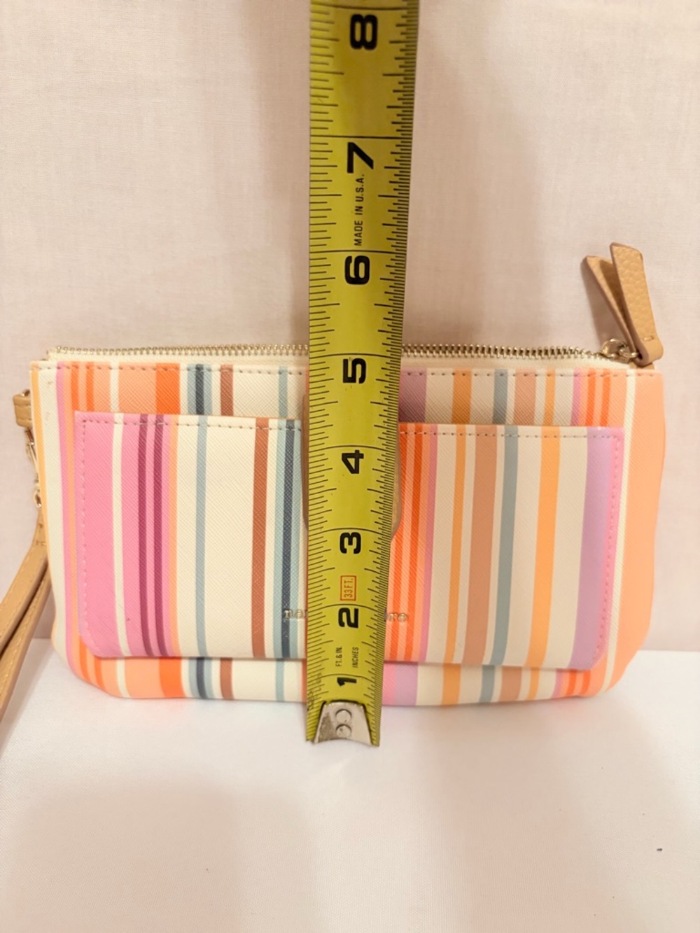 Nanette Lepore Striped Wristlet - Pink, Orange, Tan, Purple, Blue - Picture 12 of 12